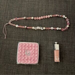 Dior Pink Lip Gloss and Phone Accessories
